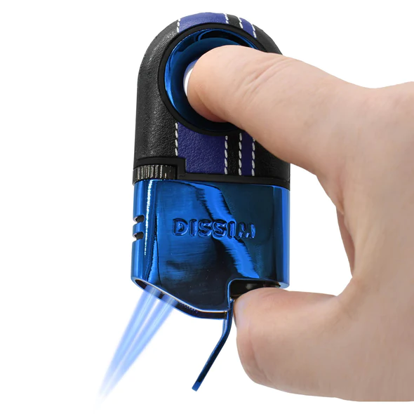 DISSIM RACING SERIES DUAL TORCH INVERTED LIGHTER - 500 LIMITED EDITION - BLUE ON BLUE