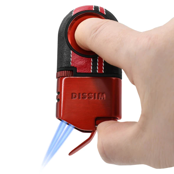 DISSIM RACING SERIES DUAL TORCH INVERTED LIGHTER - 500 LIMITED EDITION - RED ON RED